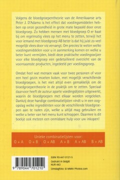 Het bloedgroependieet voedingswijzer Het bloedgroependieet voedingswijzer achterkant