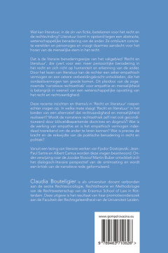 Dialoog in recht en literatuur. Kritiek van de narratieve rede / Kritische Studies in Recht en Literatuur / 1 achterkant