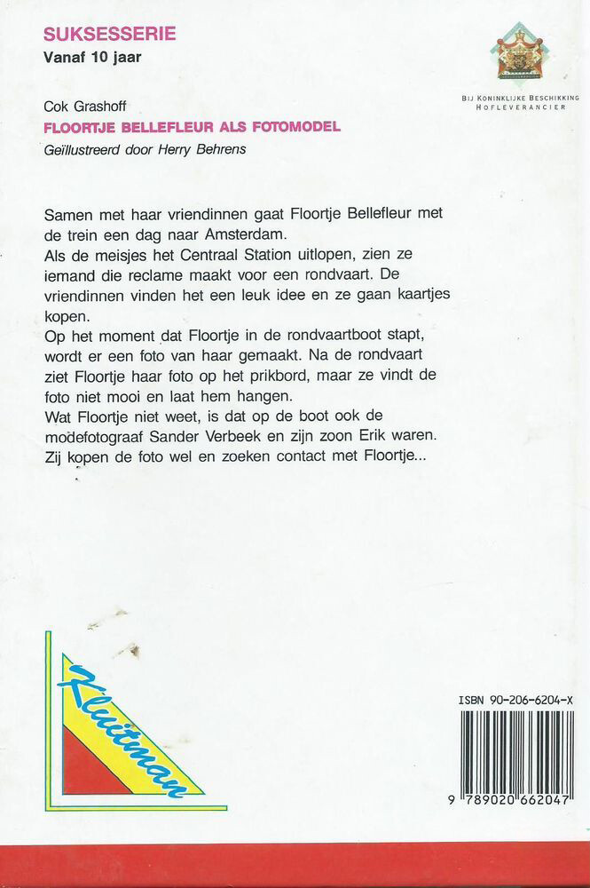 Floortje Bellefleur als fotomodel / Kluitman suksesserie achterkant