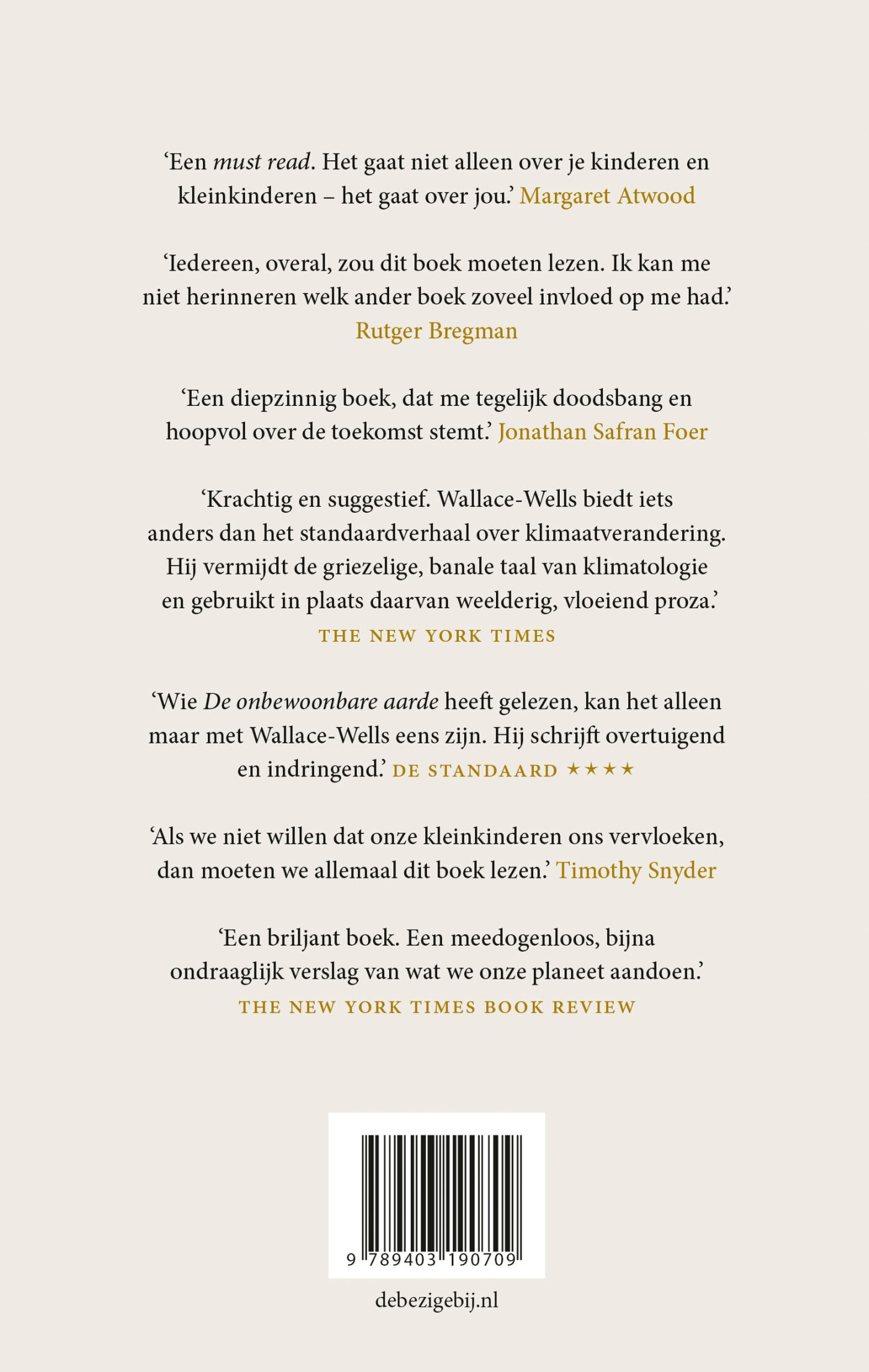 De onbewoonbare aarde achterkant
