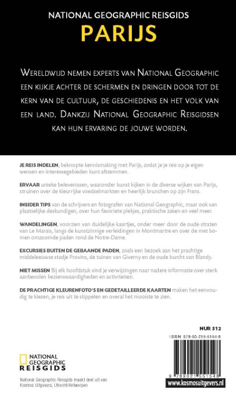 National Geographic reisgids Parijs / National Geographic reisgidsen achterkant