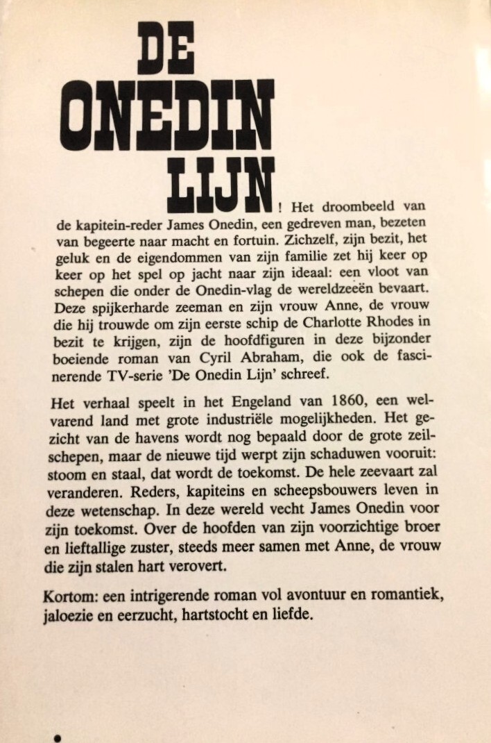 De Onedin lijn - deel 1: de kapitein-reder / De Onedin lijn / 1 achterkant