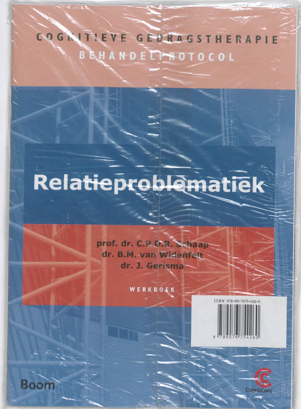 Cognitieve gedragstherapie  - Behandelprotocol relatieproblematiek Therapeutenboek en werkboek achterkant