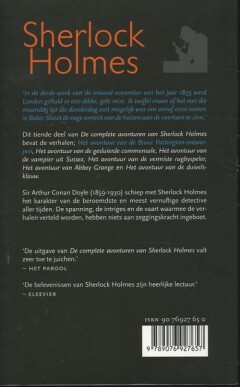De complete avonturen van Sherlock Holmes 10 / De complete avonturen van Sherlock Holmes / 10 achterkant
