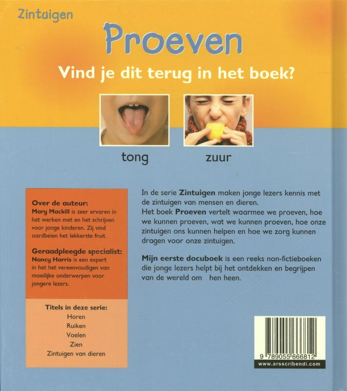 Zintuigen - Proeven achterkant
