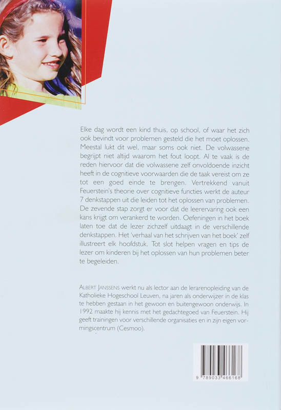 Wat vraag ik aan mijn kind? 7  denkstappen om een probleem op te lossen. Een werkboek voor ouders, leerkrachten en therapeuten achterkant
