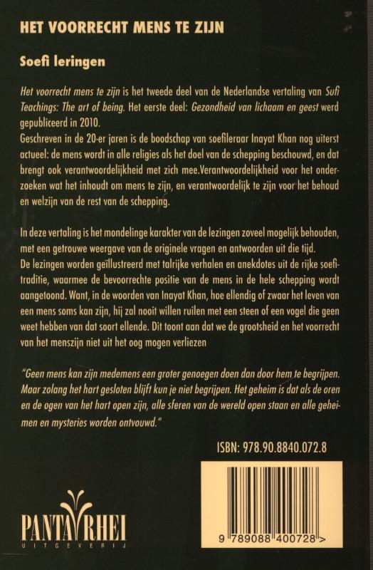 Het voorrecht mens te zijn achterkant