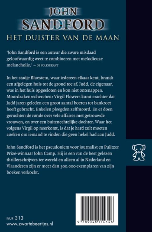 Het duister van de maan / Virgil Flowers / 1 Het duister van de maan / Virgil Flowers / 1 achterkant