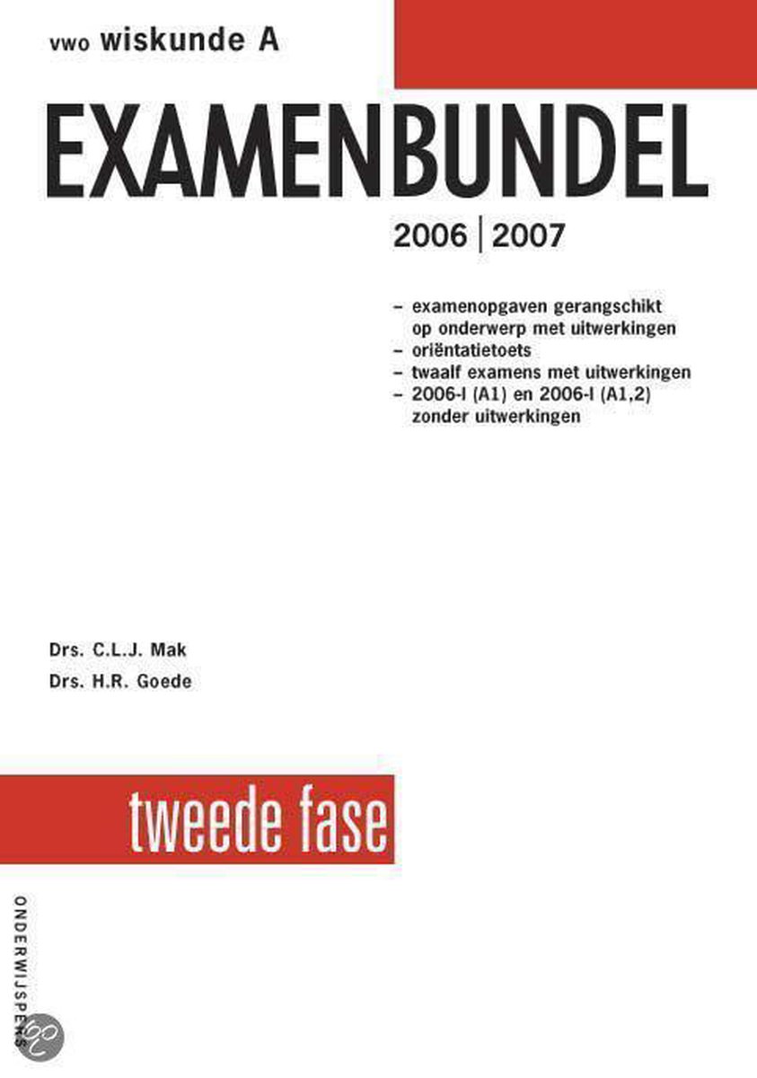 Examenbundel Vwo Wiskunde A 2006/2007